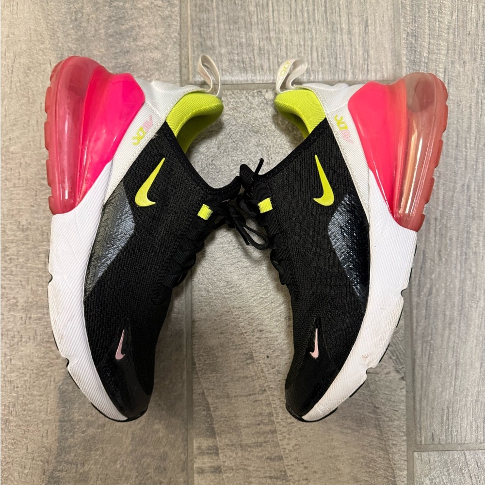 Nike Air Max 270 Black with Pink and Yellow Accents